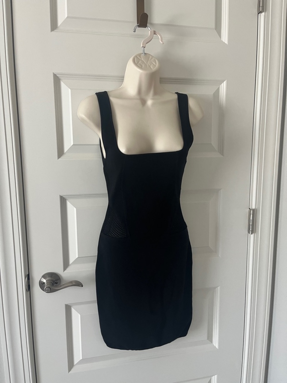 Zara Black Mini Dress with Square Neck
